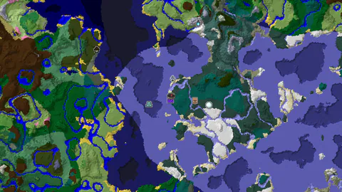 Snowy Taiga Spawn With Ruined Portal and Village Nearby