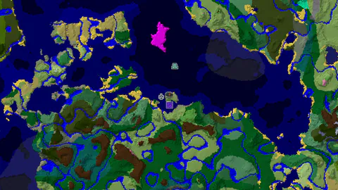 Ocean Monument and Ruined Portal Near Plains Spawn