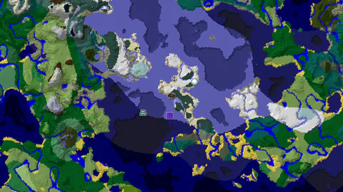 Frozen Ocean Spawn with Shipwreck and Ruined Portal Nearby