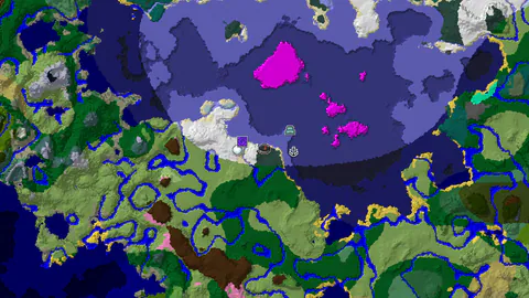 Ocean Monument 309 Blocks from Spawn in a Snowy Biome