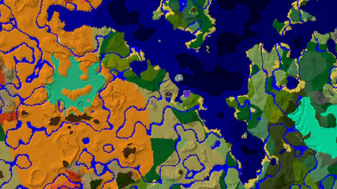 Ocean Monument and Village Within 320 Blocks of Savanna Spawn