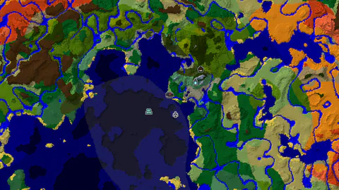 Ancient City 440 Blocks From Spawn on a Beach