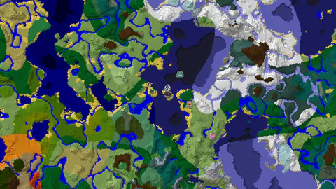 Taiga Spawn with Shipwreck and Ocean Monument Nearby