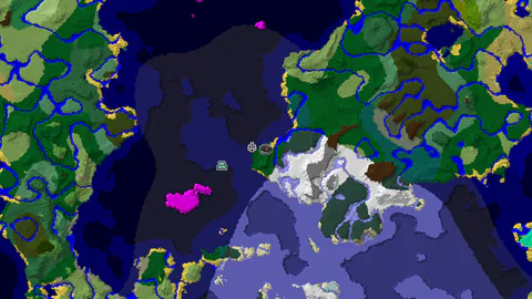 Spawn in Forest with Shipwreck and Ocean Monument Nearby