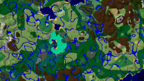 Windswept Hills With a Ruined Portal and Village Nearby
