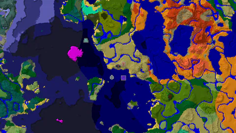 Savanna Village Above a Lukewarm Ocean Coast