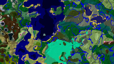 Dark Forest With an Ocean Monument