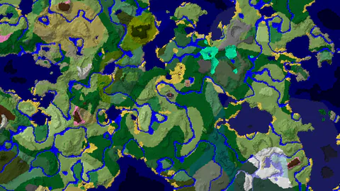 Flower Forest Grove With a River Village